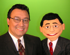 Mario Bosquez and puppet Mario