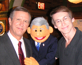 Charles Gibson, Puppet Bush, and Rick Lyon