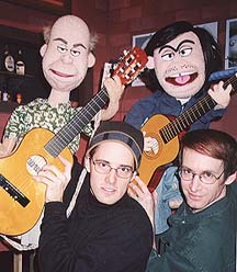 Rick Lyon and Ronald Binion with Tenacious D Puppets